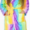Arcobaleno caldo morbido accappatoio signore peluche Anteprima dell’immagine prodotto 5
