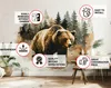 Braunbär in einer strukturierten Waldszene – Decords Wandtattoo, Produktansicht 3 Anteprima dell’immagine prodotto