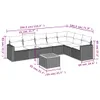 8-tlg. Garten-Sofagarnitur mit Kissen Schwarz Poly Rattan Produktbild-Vorschau 12