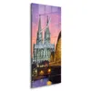 DEQORI Glasuhr 30x60 cm Zahlen 'Kölner Wahrzeichen abends' Produktbild-Vorschau 2