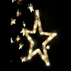 Beleuchtete Weihnacht Lichterkette Fensterdeko Sternenvorhang 90 LED warm weiß Produktbild-Vorschau