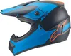 A blue, black, and orange motocross helmet. Produktbild-Vorschau
