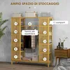 Otwarta szafa z bambusa z 2 drzwiami przesuwnymi, otwartymi Podgląd zdjęcia produktu 8