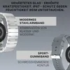 A split image showing two different watch straps for a smartwatch. Produktbild-Vorschau