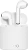 A pair of white wireless earbuds are shown inside their charging case. Produktbild-Vorschau
