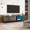 Armoire TV Sweiko de 200 cm, aspect marbre noir, portes en Voir les images du produit 6