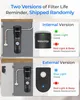 Comparison of two different filter life reminder versions for a water filter system. Produktbild-Vorschau