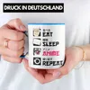 Trendation -  Eat Sleep Anime Tasse Geschenk Spruch Produktbild-Vorschau 2