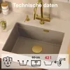 QUADRON Spülbecken 1-Becken Spüle | Größe: 59,5 x 45,1 x Produktbild-Vorschau 2