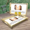 Mr. & Mrs. Panda Bett-Tablett Igel Liebe - Weiß - Geschenk, Produktbild-Vorschau 2