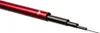 A telescopic fishing rod, partially extended, with a red handle and black telescopic sections. Produktbild-Vorschau