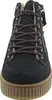A close-up front view of a navy blue women's boot. Voir les images du produit