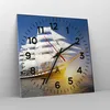 Wanduhr - Quadrat - Glasuhr - Yacht Meer Welle - 30x30cm - Produktbild-Vorschau 4