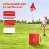 A woman is playing golf on a golf course with a golf set. Náhled obrázku produktu