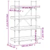 VidaXL 837693, Dąb, Metal, Drewno, 1000 mm, 330 mm, 1455 mm Podgląd zdjęcia produktu 10