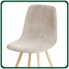 Stuhlhusse - Beige - 1 Stück - Samt - Bezug für Produktbild-Vorschau 6
