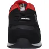 A close-up front view of a black and red safety shoe. Produktbild-Vorschau