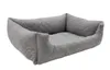 A gray quilted dog bed with raised sides, shown from a slightly elevated side angle against a white background. Podgląd zdjęcia produktu