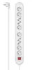 A white power strip with multiple outlets and a red on/off switch, shown against a white background. Anteprima dell’immagine prodotto