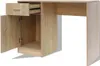 A light brown wooden desk with a drawer and a cabinet. Produktbild-Vorschau