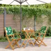 The Living Store 3-tlg. Bistro-Set Blattmuster Stoff und Produktbild-Vorschau 2