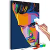 Vlies Malen nach Zahlen - Colourful Elvis 40x60 cm Menschen Produktbild-Vorschau 1