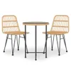 3-tlg. Garten-Essgruppe Poly Rattan , Gartenmöbel-Sets Produktbild-Vorschau 2