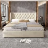 Stauraumbett Polsterbett 180x200 cm Beige Samt Produktbild-Vorschau 1