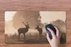 MuchoWow® Mauspad Mousepad Hirsche - Nebel - Wald 60x30 cm Produktbild-Vorschau 3