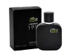 A black Lacoste L.12.12 Noir Eau de Toilette bottle and its packaging are displayed against a white background. Podgląd zdjęcia produktu