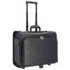 A black leather trolley bag with an extended handle against a white background. Voir les images du produit