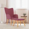 Relaxsessel mit Hocker Weinrot Stoff Produktbild-Vorschau 2