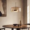 LED Pendelleuchte 7W Metall und Glas Aba Bernstein Produktbild-Vorschau 2