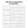 Sada 25 ks organizérov do zásuviek – priehľadné plastové Náhľad obrázku produktu 1