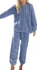 Damen Kuscheliger Fleece Pyjama Set in Rosa, Langarm Produktbild-Vorschau 3