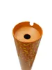 A close-up view of the top of an orange cylindrical stand ashtray with yellow speckles, against a white background. Produktbild-Vorschau