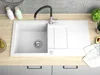 Granitspüle - Spülbecken - Küchenspüle - 86 x 43,5cm - Weiß Produktbild-Vorschau 4