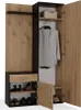 BDW Set Duo garde-robe miroir, armoire, anthracite/chêne Voir les images du produit 2