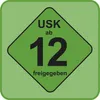 A green diamond-shaped rating icon with text indicating age restriction. Produktbild-Vorschau