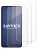 Three transparent screen protectors are shown layered over a smartphone display. Produktbild-Vorschau