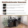 A diagram and image of a multifunctional storage unit, highlighting its different compartments and features. Voir les images du produit