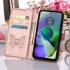 Lederhülle für Motorola Moto G54 Schmetterling Prägung Flip Produktbild-Vorschau 4
