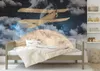 Muralo Vlies Fototapete FLUGZEUG Mond Sterne Wolken Nacht Produktbild-Vorschau 7
