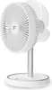 A white and silver dual-head desk fan on a white base. Náhled obrázku produktu