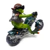 Dekofigur Frosch auf blauem Motorrad Biker Frosch L. 22cm Produktbild-Vorschau 2