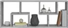 A gray wooden wall shelf with various decorative items. Produktbild-Vorschau