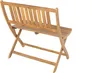 A wooden garden bench shown from the back and side, on a white background. Produktbild-Vorschau