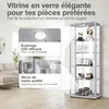 K-Möbel Vitrine en verre debout en alu / argent (176x67x33 Voir les images du produit 4