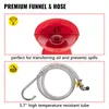 A product image showing a red funnel and a clear hose with metal fittings. Náhled obrázku produktu