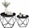 Relaxdays Couchtisch, 2er Set, Holzoptik & Metall, Produktbild-Vorschau 1